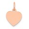 14K Rose Gold Heart Charm Engraveable Jewelry Pendant 15mm x 10mm